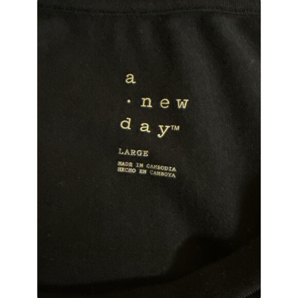 A New Day Women Short Sleeve Soft Stretch Modal Tie Side Mini Dress Size L Black - Picture 6 of 7